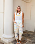 Floral Capri Barrel Jeans