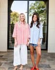 Oversized Stripe Shirt - Red