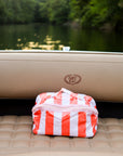 Stripe Makeup Bag - Red/Pink