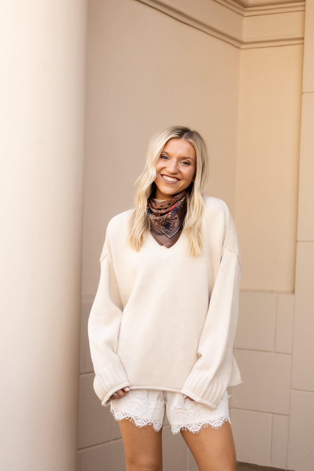 Mock Neck Pullover Sweater - Oatmilk