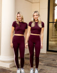 Soft Knit Jersey Crewneck Tee - Burgundy