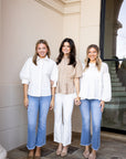 Bubble Sleeve Button Down Shirt