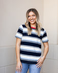Multi Striped T-Shirt - Navy