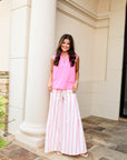 High Waist Wide-Leg Stripe Pants