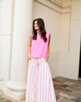 High Waist Wide-Leg Stripe Pants