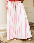 High Waist Wide-Leg Stripe Pants