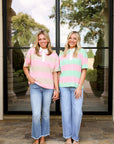 Rugby Striped Shirt - Green/Pink