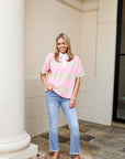 Rugby Striped Shirt - Taupe/Pink