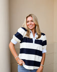 Olivia Top - Navy/White