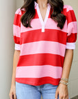 Olivia Top - Red/Pink