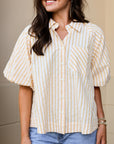 Mustard Striped Top