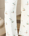 Mallard Printed Stretch Denim Wide Leg Jeans