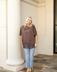 Lace Trimmed Asymmetrical T-Shirt