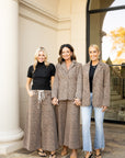 Washed Leopard Print Wide-Leg Drawstring Pants