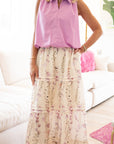 Floral Smocked Waist Skirt