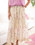 Floral Smocked Waist Skirt