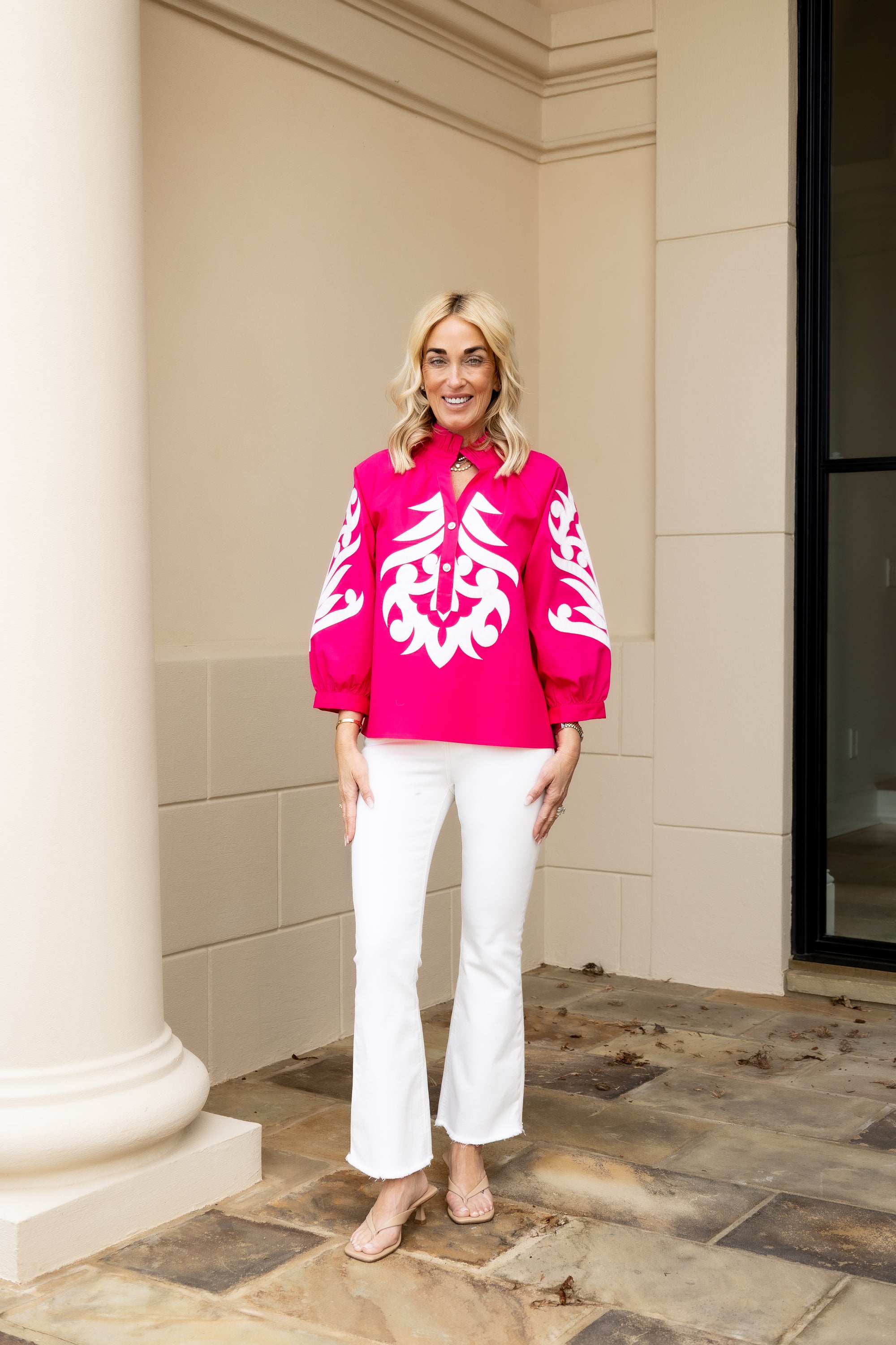 Hot Pink Applique Detail Top