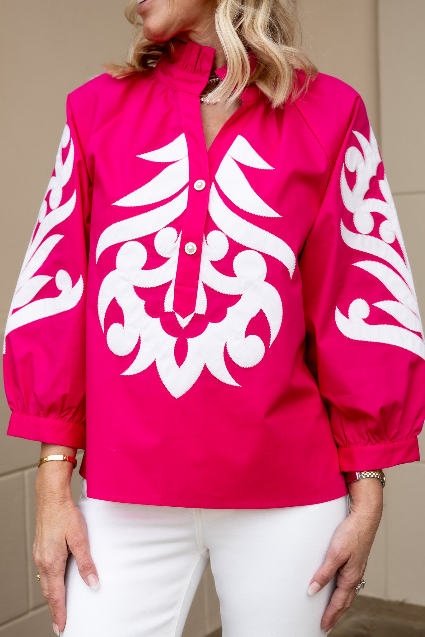 Hot Pink Applique Detail Top