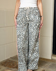 Leopard Wide Leg Pants - Red Heart