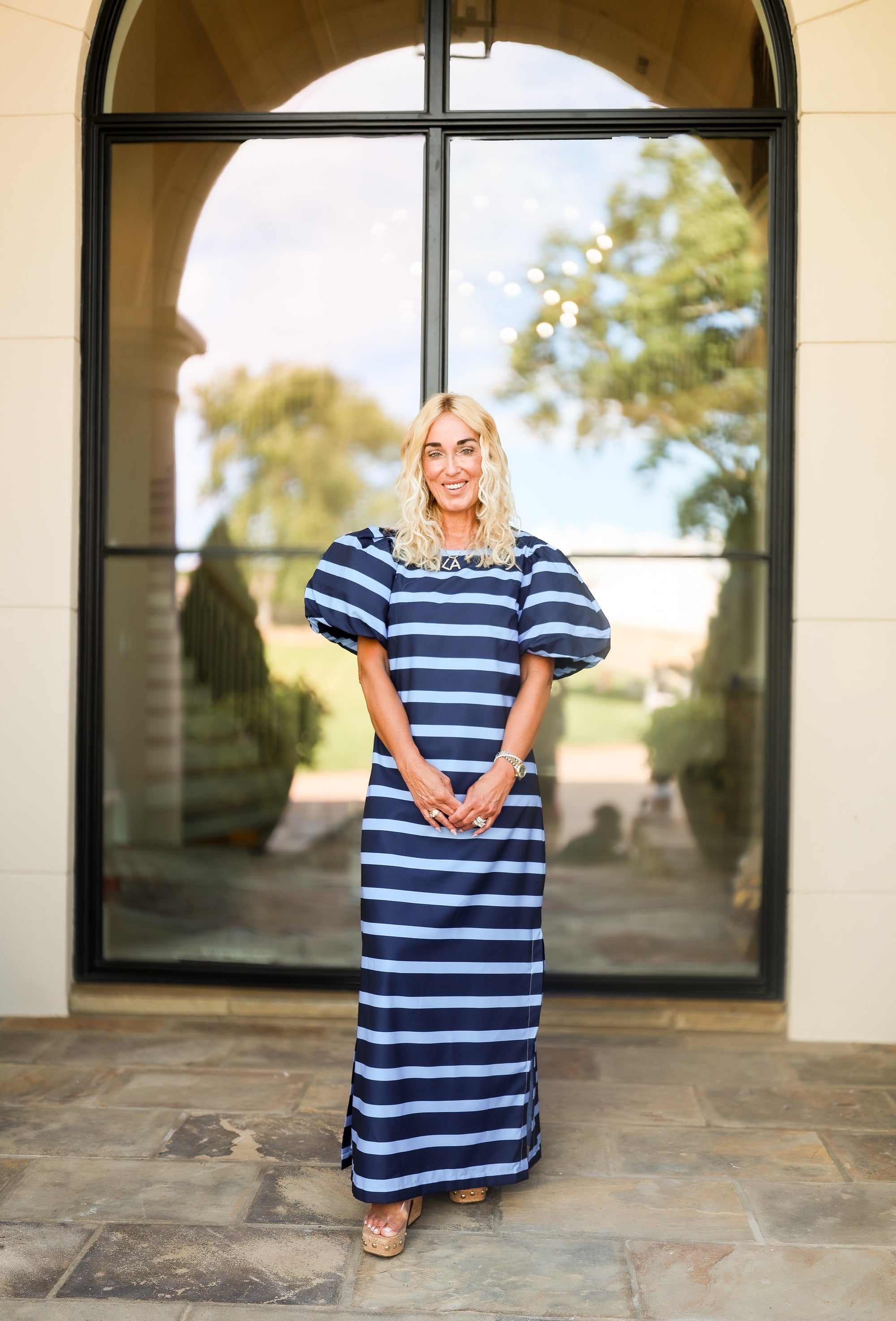 Puff-Sleeve Maxi Dress