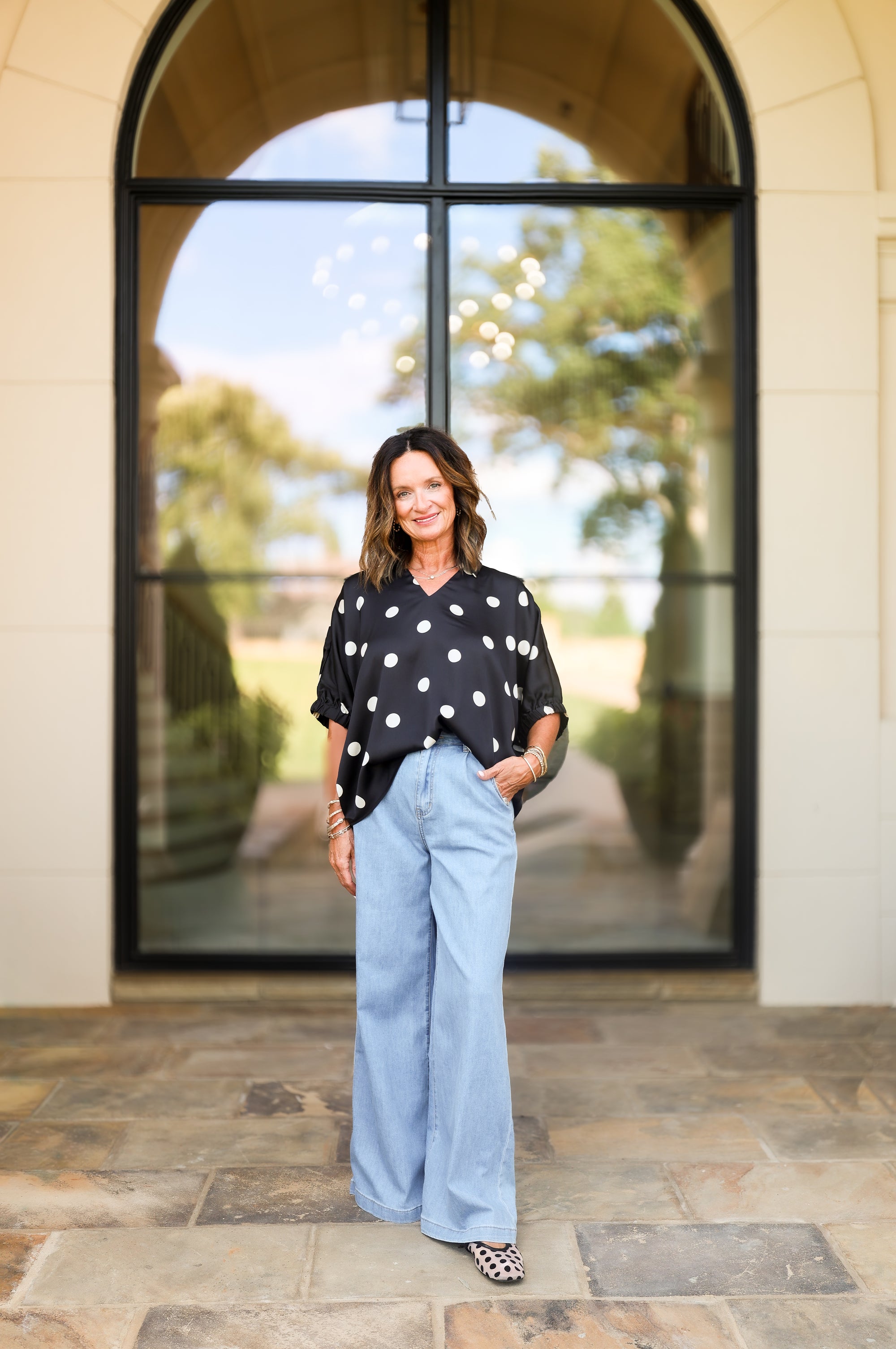 Light Wash Extra Wide Leg Jeans with Pleats