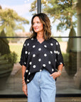 Polka Dot Satin Top
