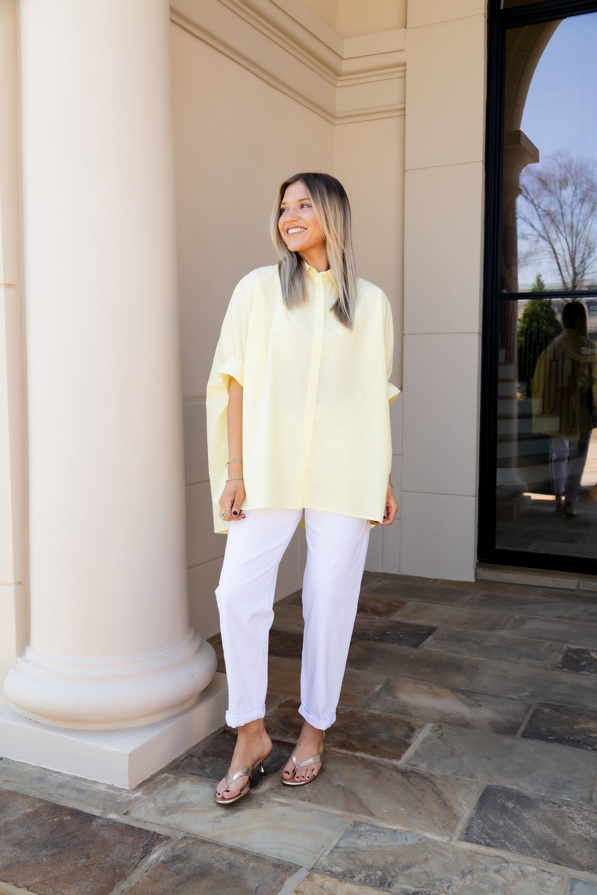 White Relaxed Tapered Pants