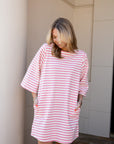 Striped Half-Sleeve Dress