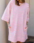 Striped Half-Sleeve Dress