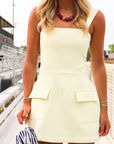 Square Neck Plain Mini Dress