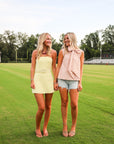 Tie Neck Sleeveless Stripe Top - Lavender