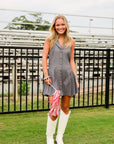 Grey Collar Halter Dress