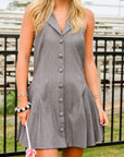 Grey Collar Halter Dress