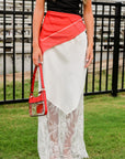 White Satin Lace Skirt