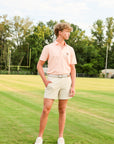 Johnnie-O Tennessee Vault Lyndonn Striped Jersey Performance Polo - Orange