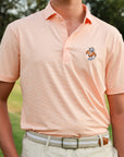 Johnnie-O Tennessee Vault Lyndonn Striped Jersey Performance Polo - Orange