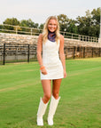 Boat Neck Mini Dress