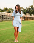 Padded Shoulder Mini Dress