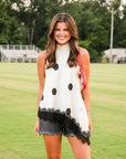 Asymmetrical Polka Dot Halter