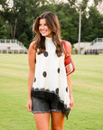 Asymmetrical Polka Dot Halter