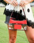 Clear Small Tote Bag - Red