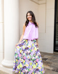 Bubble Hem Sleeveless Top - Lilac