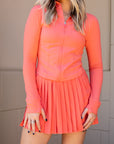 Coral Pleated Tennis Skirt