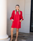Red Shift Dress