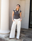 Mineral Washed Wide Leg Pants
