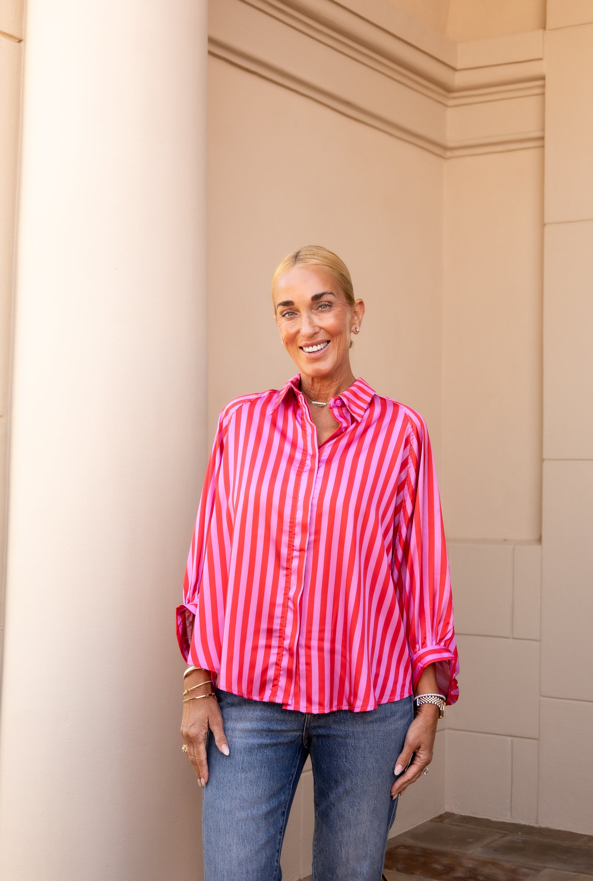 Red/Pink Oversized Shirt