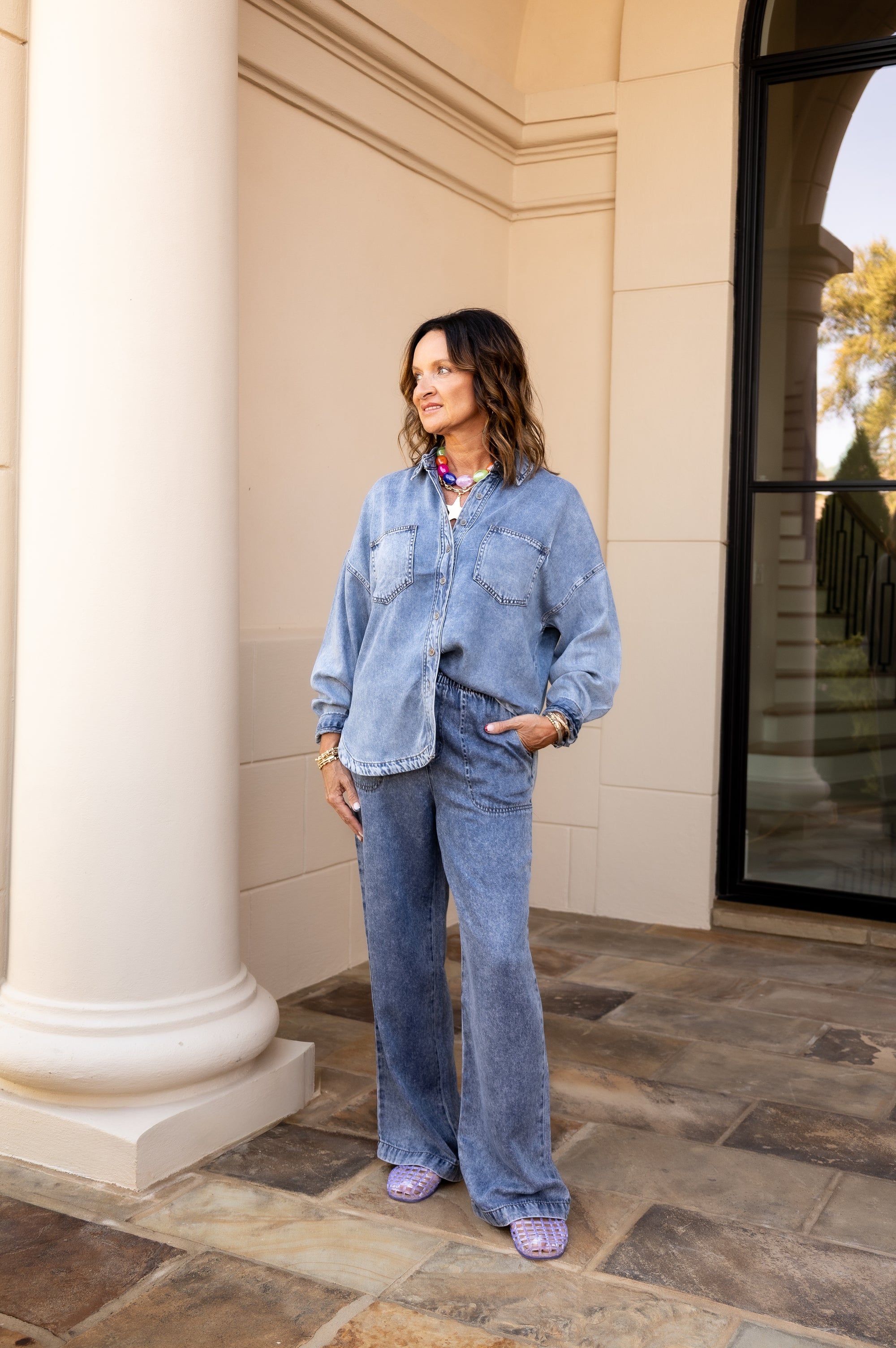 Washed Chambray Set
