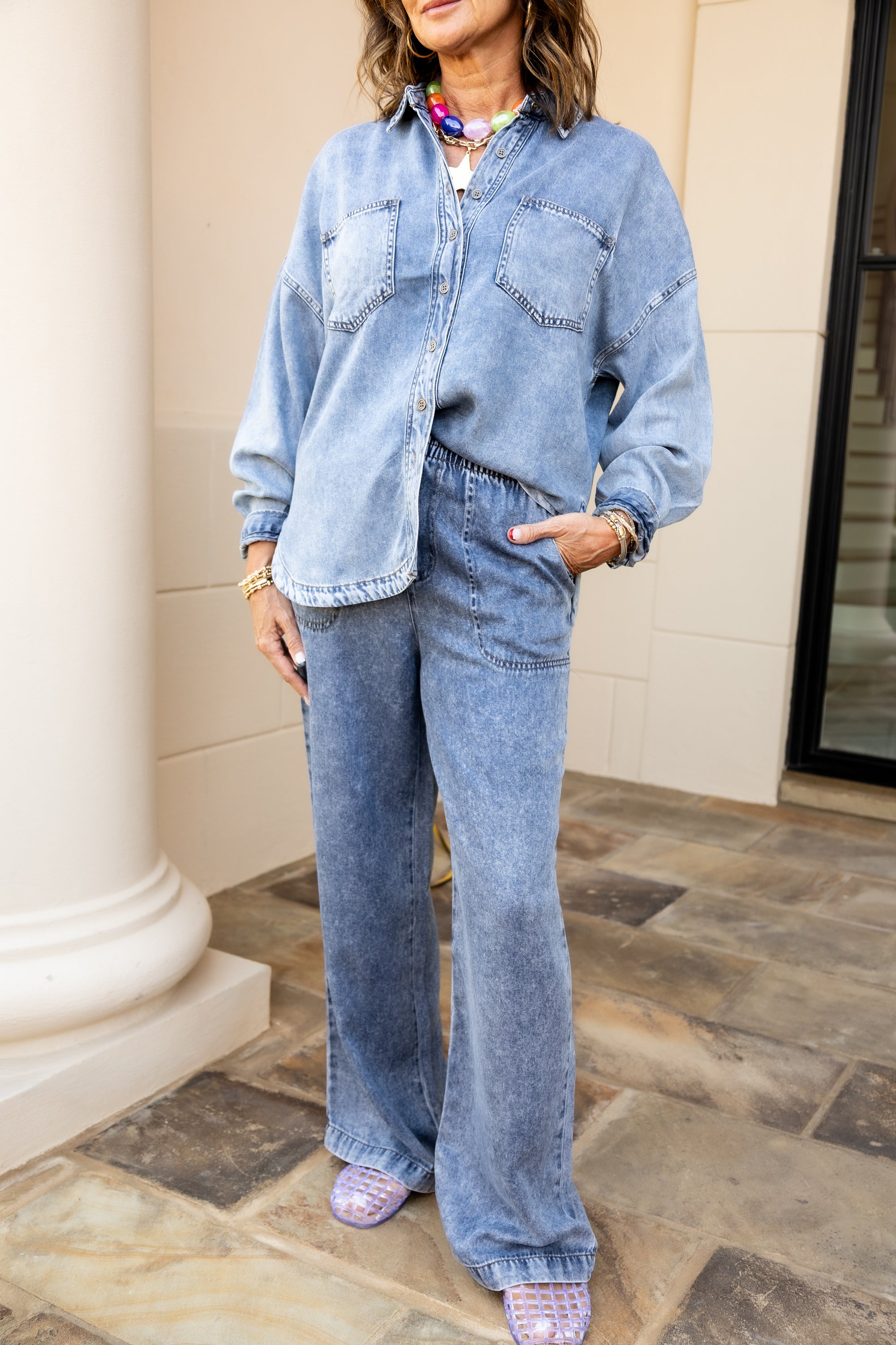 Washed Chambray Set