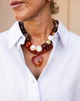 Resin Heart Beaded Necklace