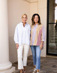 Color Block Stripe Button Down Shirt